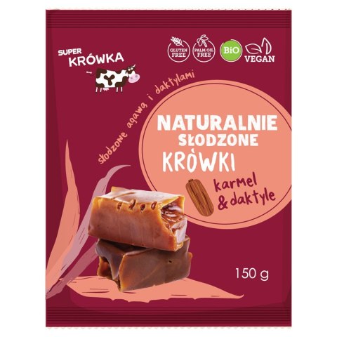Krówki słodzone Agawą & Daktylem EKO Super Krówka, 150g Krówki słodzone Agawą & Daktylem EKO Super Krówka, 150g