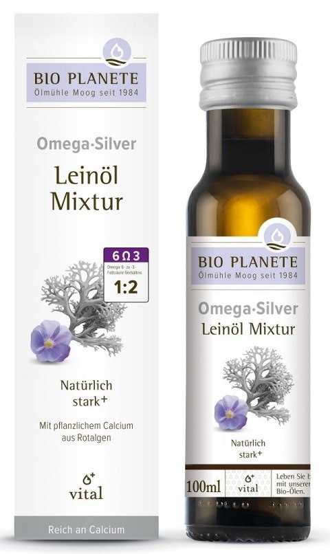 OMEGA SILVER - MIESZANKA Z OLEJEM LNIANYM (ALGI MORSKIE) BIO 100 ml - BIO PLANETE OMEGA SILVER - MIESZANKA Z OLEJEM LNIANYM (ALGI MORSKIE) BIO 100 ml - BIO PLANETE