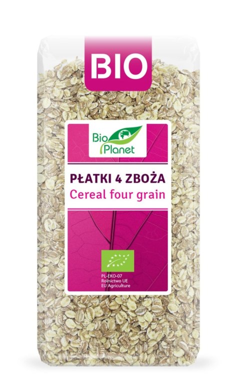 PŁATKI 4 ZBOŻA (ORKISZ, OWIES, JĘCZMIEŃ, ŻYTO) BIO 300 g - BIO PLANET PŁATKI 4 ZBOŻA (ORKISZ, OWIES, JĘCZMIEŃ, ŻYTO) BIO 300 g - BIO PLANET