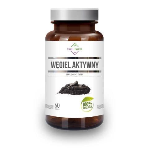 WĘGIEL AKTYWNY (180 mg) 60 KAPSUŁEK - SOUL FARM WĘGIEL AKTYWNY (180 mg) 60 KAPSUŁEK - SOUL FARM