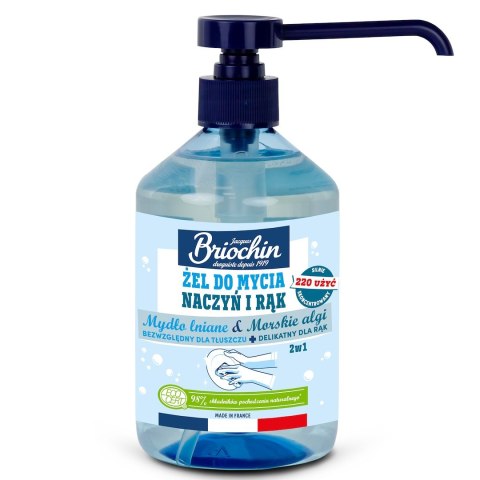 ŻEL DO MYCIA NACZYŃ I RĄK NA BAZIE MYDŁA LNIANEGO I ALG MORSKICH ECO 500 ml - BRIOCHIN ŻEL DO MYCIA NACZYŃ I RĄK NA BAZIE MYDŁA LNIANEGO I ALG MORSKICH ECO 500 ml - BRIOCHIN